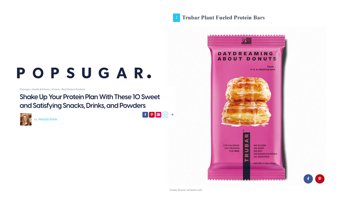 TRUBAR Triumphs: Featured as a Top Post-Workout Snack in Popsugar's Roundup!